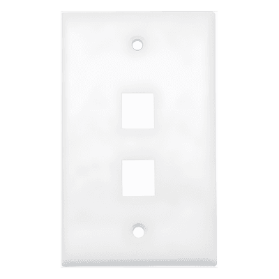 Placa de Pared / 2 Puertos / UL 94 V-0 / 114x70x10 mm / 0.37x0.23x0.03 ft / 20 Piezas / Blanco DS-1FPA2-A HIKVISION