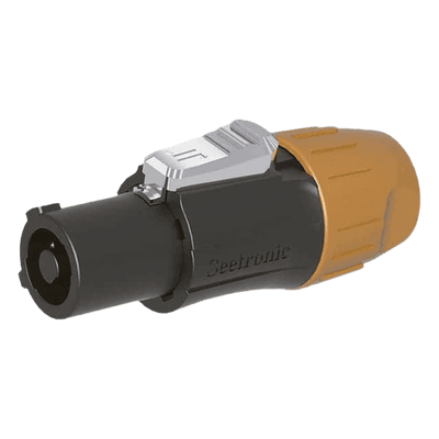 Conector PowerCom Macho / IP65 / 20 A a 250 V CA / Tres Núcleos / Bloqueo Rápido / Carcasa Amarilla SAC3FCB-N-W SEETRONIC