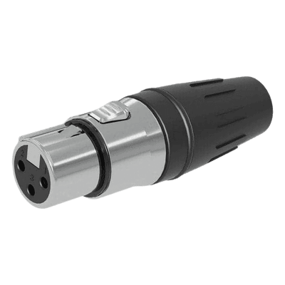 Conector XLR Hembra / 3 Núcleos / Acero Inoxidable / Contactos Chapados en Oro / 20 A a 250 V CA SCHF3 SEETRONIC