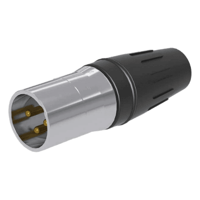 Conector XLR Macho / 3 Núcleos / Acero Inoxidable / Contactos Oro / 20 A / 250 V CA / Identificación por Color SCHM3 SEETRONIC