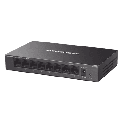 Switch No Administrable / 8 Puertos Gigabit / 16 Gbps / Carcasa Metálica / Sin Ventilador / Plug and Play MS108GS Mercusys