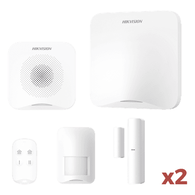 Kit de Alarma Inalámbrica / 16 Zonas / Wi-Fi y GSM 3G/4G / Alcance 1,200 m (3,937 ft) / PIR 10 m (32.8 ft) 90° / Compatible Hik-Connect AXHOME-KIT-GSM HIKVISION