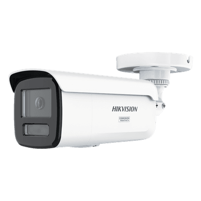 Bala IP / 6 Megapixel / Lente 4 mm / 197 pies IR + Luz Blanca / Exterior IP67 / Estrobo Azul y Rojo / WDR 130 dB / ACUSENSE 3.0 / Metal / NEMA 4X / ACUSEEK