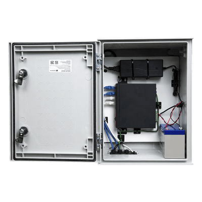Kit de Gabinete de Poliéster IP65 / Switch PoE Mixto 24V/48V / Batería 12V 7Ah / 300x400x200 mm (11.8x15.7x7.9 in) PST-UPS-BAT1 PRECISION