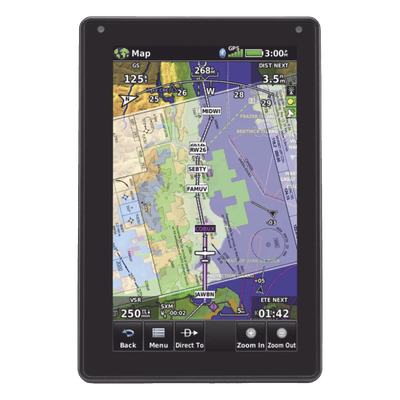 Navegador portátil aeronáutico / Pantalla táctil 7' / Visión 3D / Receptor SBAS/WAAS/GLONASS / Tráfico aéreo / 4 horas batería 10-02303-00 GARMIN