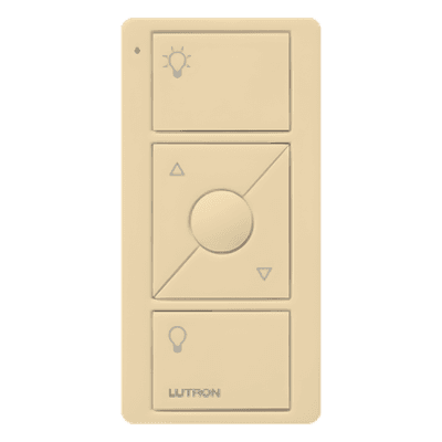 Control Inalámbrico de Iluminación / 3 Botones / Atenuación Subir-Bajar / Montaje en Pared o Mesa / Batería CR2032 PJ23BRLGIVL01 LUTRON ELECTRONICS