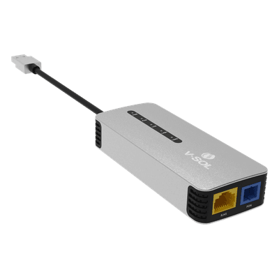 ONU Bridge Portátil / Dual GPON/EPON / 1 Puerto RJ45 2.5 Gbps / USB 3.0 Tipo-C / Alimentación USB V2802U V-SOL
