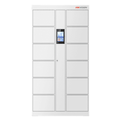 Locker Inteligente / 12 Espacios / Expansión 16 Lockers / Reconocimiento Facial 20,000 Rostros / Pantalla Táctil 8" / TCP-IP y RS485 / Interior DS-KLM28-12 HIKVISION