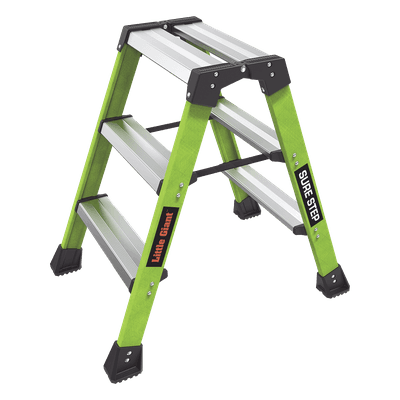 Taburete de Fibra de Vidrio / 2 Peldaños / Capacidad 170 kg (375 lbs) / Clasificación IAA / Plataforma 19x36 cm SURESTEP Little Giant Ladder Systems