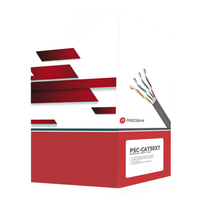Bobina de Cable UTP Cat5e / 4 Pares / 305 m (1000 pies) / 24 AWG / 100% Cobre / LDPE Anti-UV / Exterior
