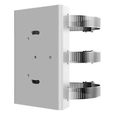 Soporte de Montaje en Poste / Acero Galvanizado y Acero Inoxidable / Diámetro Ajustable 60 mm a 300 mm / Carga Máxima 10 kg / Compatible con Cámaras Bala y Domo DS1278ZJHWB/HG/316/60300 HIKVISION