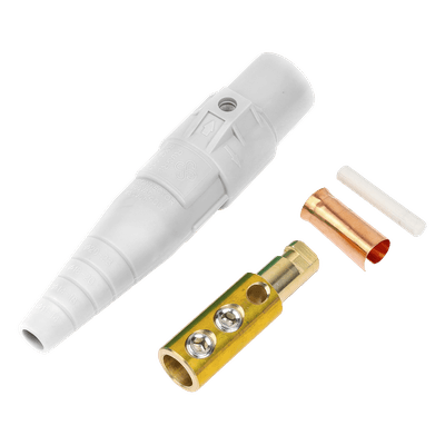 Conector Macho Camlock / 400 Amperes / 600V AC / Compresión 50-95 mm² / Plástico Ingeniería / Identificación por Color EP-CAMLOCK-400A-M-WHITE EPCOM PROAUDIO