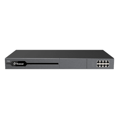 Conmutador IP PBX / 100 a 200 Extensiones / 30 a 60 Llamadas Simultáneas / E1/T1/PRI / 8 Puertos FXO/FXS / Omnicanal con IA P560 YEASTAR