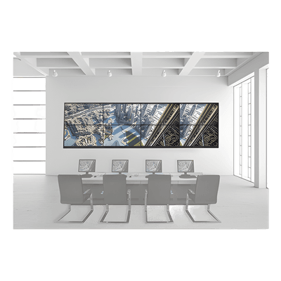 Kit Videowall / 4x2 Configuración / 8 Pantallas 55" / Full HD 60Hz / Decoder 16 HDMI / 128 Canales / Montaje Pared DSVW4X2UL55/WM HIKVISION