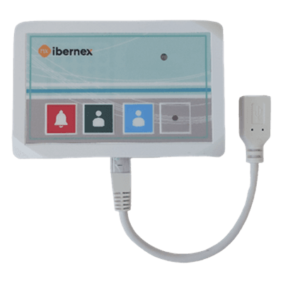 Terminal de Cama Inalámbrico / IP54 / ABS Antibacteriano / RF 433MHz / POCSAG / 400 m (1,312 pies) Alcance / Alimentación 2xAAA NX8809 IBERNEX