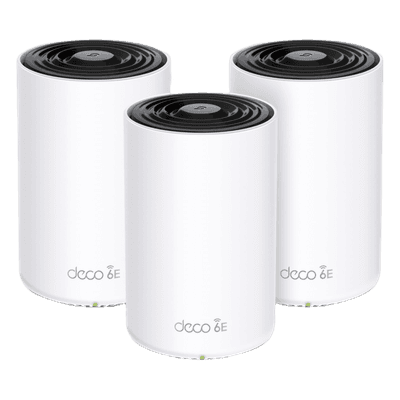 Sistema Mesh Wi-Fi 6E / Triple Banda AXE5400 / Cobertura Completa 3 Unidades / 1 Puerto 2.5G + 2 Puertos 1G / 4 Antenas MU-MIMO 2x2 / Administración App DECO-XE75PRO-3PACK TP-LINK