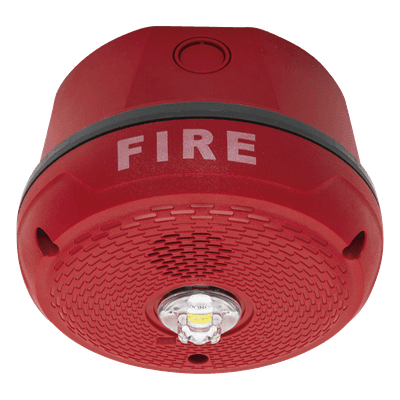 Sirena con Estroboscópico LED / Montaje en Techo / Nivel de Candelas Seleccionable / 2 Cables / Uso Exterior / Diseño de Baja Intrusión