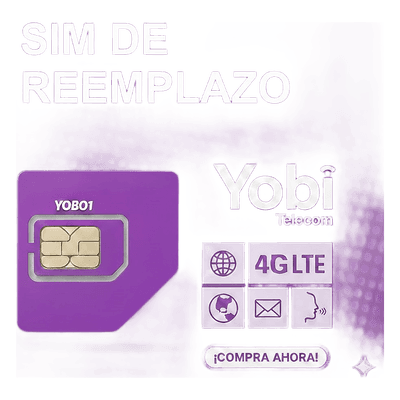 SIM de Reemplazo / 2G 3G 4G / Activación Automática / APN Configurable / Cobertura Nacional SIMYOBIREM YOBI