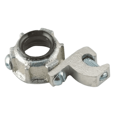 Conector de Tierra para Conduit Rígido IMC / 1/2 in / Hierro Maleable / Orejeta de Conexión a Tierra / UL 514B CSA NOM HUB-1212 RACO