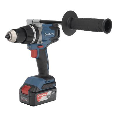 Rotomartillo Inalámbrico 20V / Motor Brushless / Broquero 1/2 in / 120 Nm Par Máximo / 2 Baterías 4.0Ah con Cargador y Maletín DCJ-Z0313-EM DONGCHENG