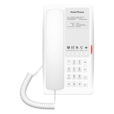 Teléfono IP Hotelero / Wi-Fi 6 Dual-Band / 2 Líneas SIP / 5 Teclas Programables / Puerto USB-A / PoE 802.3af / Audio HD