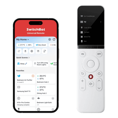 Control Remoto Universal IR / Pantalla LCD / WiFi + BLE / Matter / Alcance 120 m (393.7 ft) / 2000 mAh / 6 Meses Autonomía SWITCHBOTUNIREM SWITCHBOT