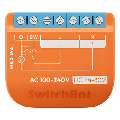 Interruptor Inteligente / Control On-Off / Medición de Consumo / Wi-Fi + BLE / AC 16 A / DC 10 A / Matter / 42x36x16 mm SWITCHBOTRELSW1PM SWITCHBOT
