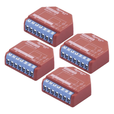 KIT de 4 piezas Relevador inalámbrico inteligente 16A, 110-230 V, medición de consumo, compatible con asistente de voz Alexa, Google Home SHELLYPLUS1PMK4 SHELLY