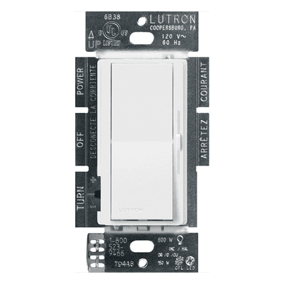 Atenuador de Pared / LED/CFL 150 W / Incandescente 600 W / Un Polo o 3 Vías / 150 Niveles de Luz / 120 V CA / Blanco Nieve DVSCCL153PSW LUTRON ELECTRONICS