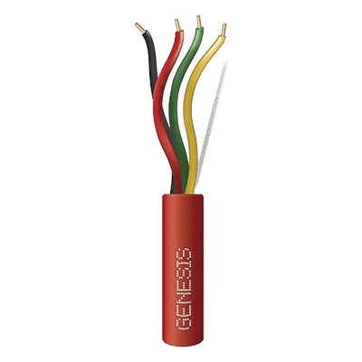 Cable Plenum para Alarmas Contra Incendio / 4 Conductores 14 AWG / 305 m (1000 ft) / FPLP-CL3P / FT6 / Resistente al Fuego 4514-1004 GENESIS