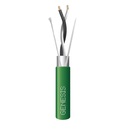 Cable de Datos EIA-485 / 2x22 AWG / Blindado Trenzado / Plenum / Bobina 305 m (1000 ft) / Verde 3320-2105 GENESIS