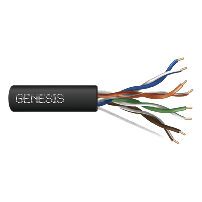 Cable UTP Cat6 / 4 Pares / Cobre Sólido / 305 m (1000 ft) / Resistencia UV / Certificación CMR / 350 MHz 6360-1108 GENESIS