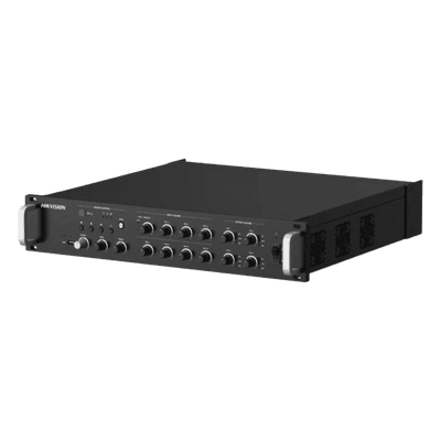 Amplificador de Red / 4 Zonas 250W / Salida 100V/70V / Bluetooth 5.0 / Entrada de Alarma / Síntesis de Voz TTS DS-QAZ1A1000G1-VB4 HIKVISION