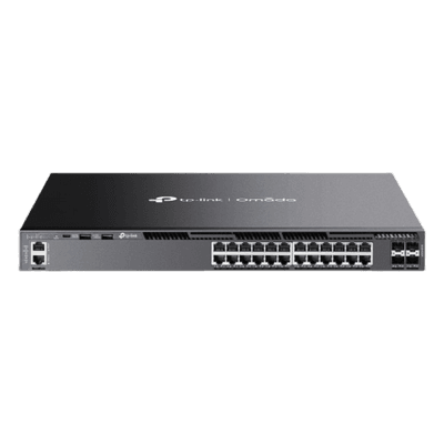 Switch L3 SDN Administrable / 24 Puertos Gigabit / 4 Puertos SFP+ 10G / 128 Gbps / Ruteo Dinámico RIP/OSPF/VRRP / Fuente Redundante / 17.3 x 14.96 x 1.73 in SG6428X TP-LINK