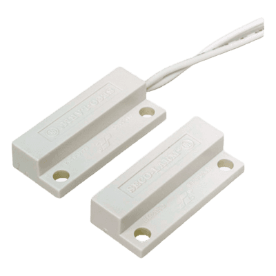 Contacto Magnético de Superficie / Miniatura / Lazo Cerrado / Gap 19 mm (0.75 in) / Cables Laterales 381 mm (15 in) / ABS Resistente a Intemperie SM-205Q/W ENFORCER SECOLARM