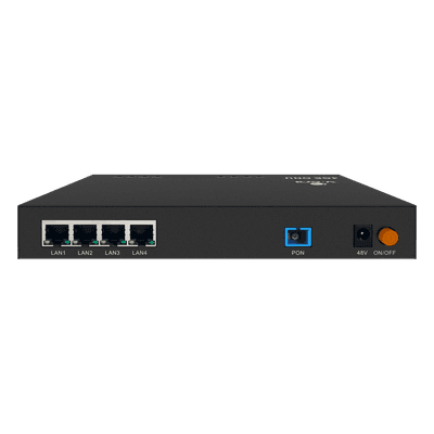 ONU Dual EPON/GPON / 4 Puertos PoE 802.3af/at Gigabit / 1 Puerto SC/UPC / Chasis Metálico / Triple Play