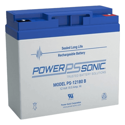 Batería de Respaldo AGM/VRLA / 12V / 18Ah / Vida Útil 5 Años / Terminales Tipo B / Libre de Mantenimiento / Certificación UL PS-12180-B POWER SONIC