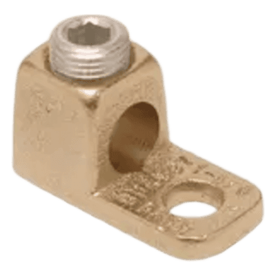 Terminal de Cobre / Calibre 14 - 4 AWG / Tornillo 1/4" / Torque 45 lb-in / Sin Recubrimiento