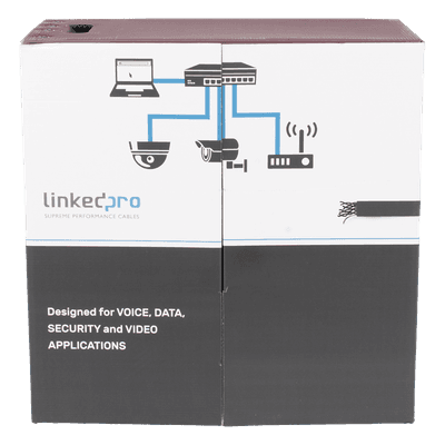 Bobina de Cable UTP / Cat5e / 305 m (1000 ft) / Doble Forro / Exterior / CMX / 24 AWG / Cobre Sólido / Negro PRO-CAT-5-EXT-LITE-DJ LINKEDPRO BY EPCOM