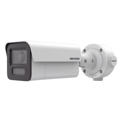 Cámara Bala IP / 4 Megapixel / Lente 2.8 mm / IR EXIR 80 m (262.5 ft) / Analíticos IA 70 m (229.7 ft) / WDR 120 dB / IP67 / IK10 / Audio Bidireccional
