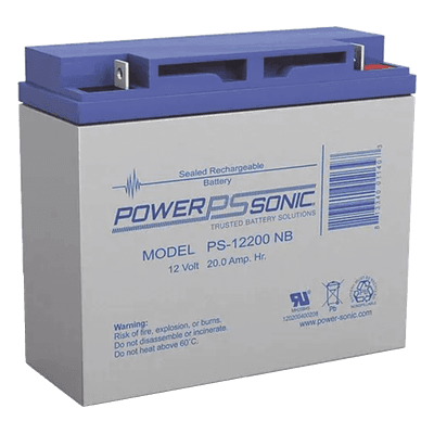 Batería de Respaldo AGM/VRLA / 12V / 20Ah / Terminales NB2 / 5 Años Vida Útil / Certificación UL PS-12200 POWER SONIC