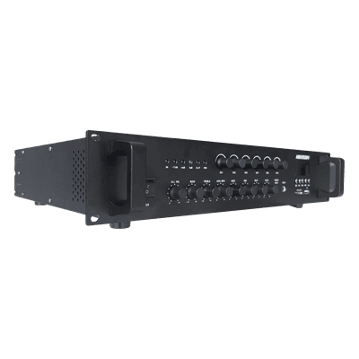 Amplificador de Audio / 240 W / 6 Zonas Independientes / Bluetooth / USB / SD / 70V / 100V / Montaje en Rack