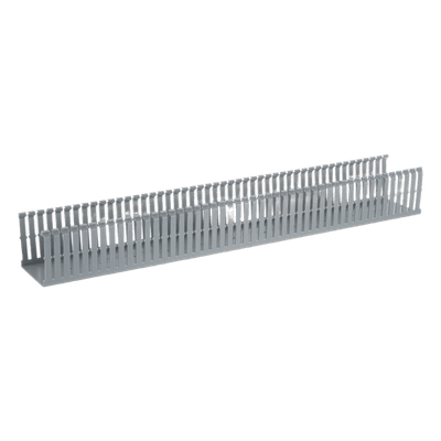 Canaleta Ranurada de PVC con Tapa / Tipo F / 82.6 mm Ancho / 79.2 mm Alto / 2 m (6.56 ft) Largo / Gris FC3X4LG2 PANDUIT