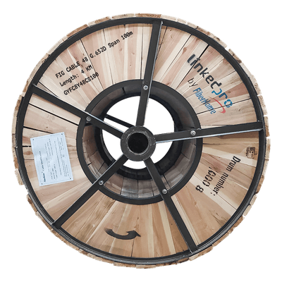 Carrete de Fibra Óptica Aérea Figura 8 / Monomodo G.652D / 48 Hilos / Span 100 m / 4 km / 13,123 pies GYFC-8Y-48C-S100/4KM LINKEDPRO BY FIBERHOME