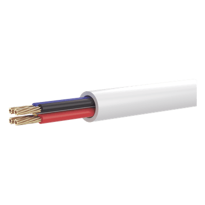 Cable para Alarma / 4 Conductores / 22 AWG / CCA / Bobina 100 m (328 ft) / Forro Blanco Resistente a UV DS-1AC4AUC0M HIKVISION