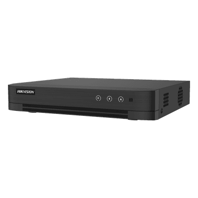 DVR Híbrido / 8 Canales TURBOHD + 4 Canales IP / 3K Lite 2560x1440 / H.265+ / Audio Bidireccional Coaxitron / AcuSense IA / 1 Bahía HDD hasta 10 TB / Salida Full HD IDS-7208HQHI-M1/T HIKVISION