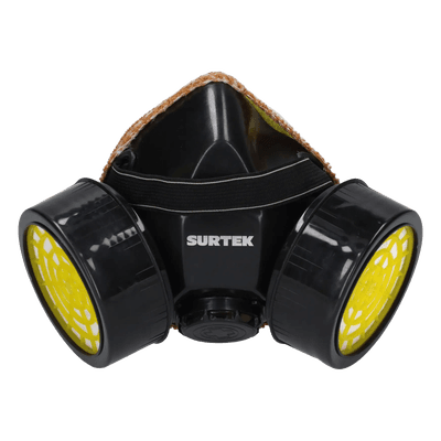 Respirador de Media Cara / Protección Nasal y Bucal / Doble Cartucho Intercambiable / 2 Cartuchos para Vapores Orgánicos / Válvula de Exhalación / Correa Elástica Ajustable SYS-RESM2 URREA