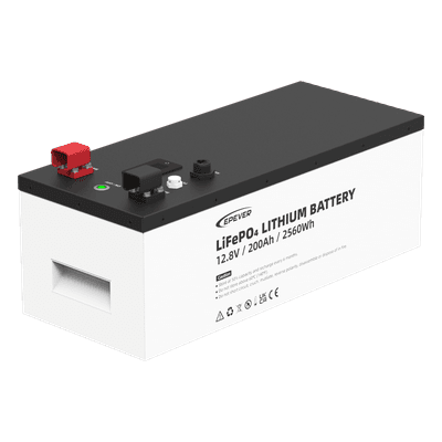 Batería de Litio LiFePO4 / 12.8 Vcc / 200 Ah / 2.56 kWh / LCD Local / Serie 4 Unidades LFP200EP128V2 EPEVER