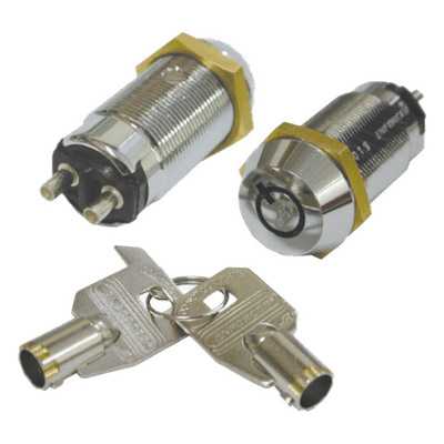 Interruptor de Llave Tubular / Diseño See-Saw Autoajustable / Anti-Manipulación / Carcasa Zinc Cromado / 2A@12VDC / Base Bachelita  SS-095-1H0 ENFORCER SECOLARM