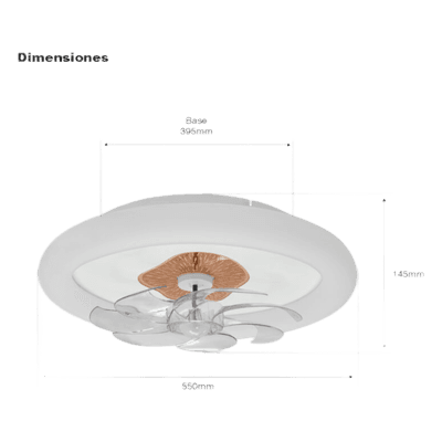 Ventilador de Techo con Luminario LED / 88 W / 3 Temperaturas de Color 2700K-6500K / 6 Velocidades / Diámetro 500 mm / Dimeable / 110 V CA 50/60 Hz JLV-015 JWJ